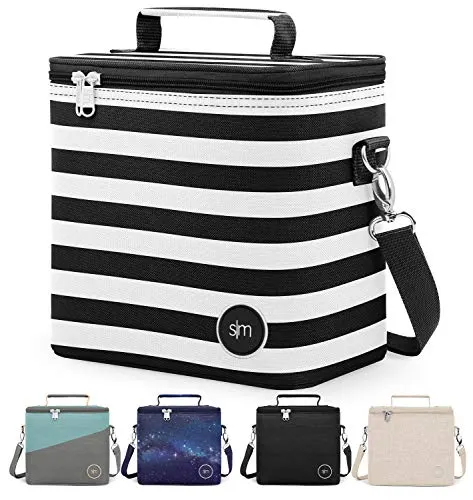Simple Modern Insulated Lunch Box Bag Reusable Adult Meal Container Tote for Women, Men, Work, 4L Blakely, Stripes: Tuxedo