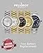 Peugeot 14K All Gold Plated Big Face Luxury Watch with Day Date...