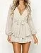 Relipop Women's Polka Dot Jumpsuits Deep V-Neck Long Sleeve Knot Front Ruffle...