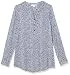 Amazon Essentials Women's Long-Sleeve Woven Blouse, Navy/White, Petal, Medium
