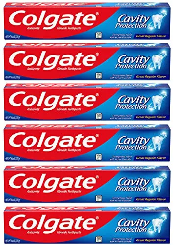 Colgate Cavity Protection Toothpaste with Fluoride - 6 Ounce (Pack of 6)