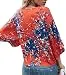 Womens Tie Front Loose Short Sleeve V Neck Floral Blouses Chiffon Tops...